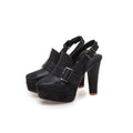 Platform Spike High Heels Buckle Retro Slingbacks  Womens Shoes Heels Pumps